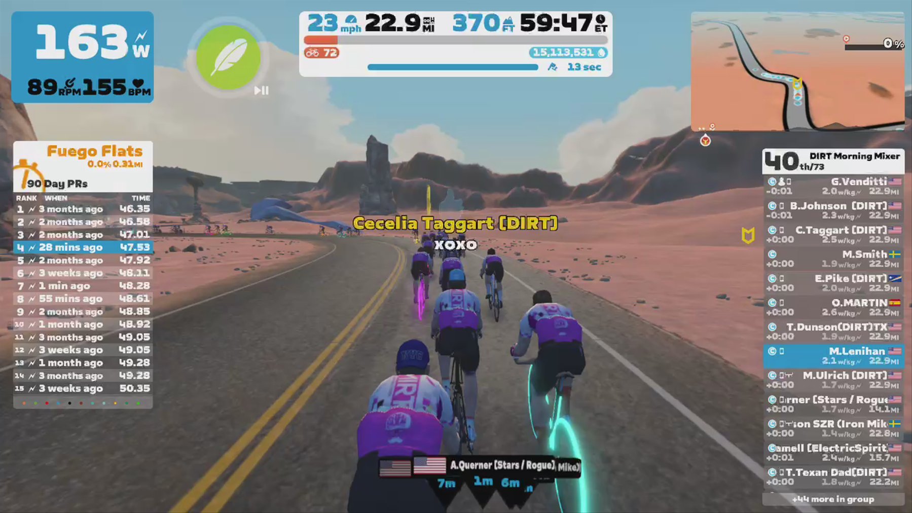 Zwift - Group Ride: DIRT Morning Mixer (C) on Tick Tock in Watopia