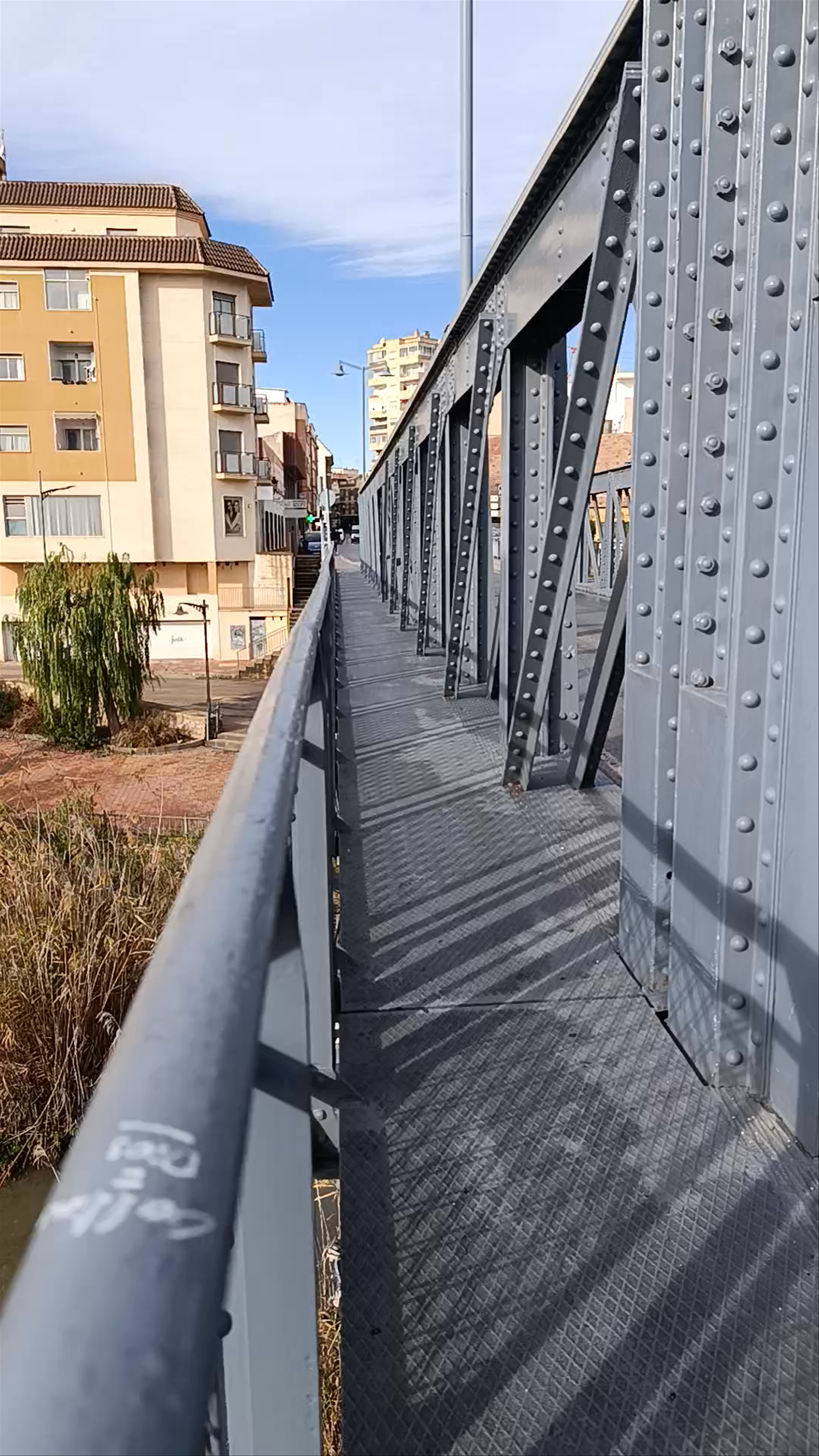 Walking Across Puente Viejo de Archena in Región de Murcia, Spain