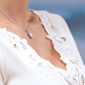 Larimar pendant necklace Pear