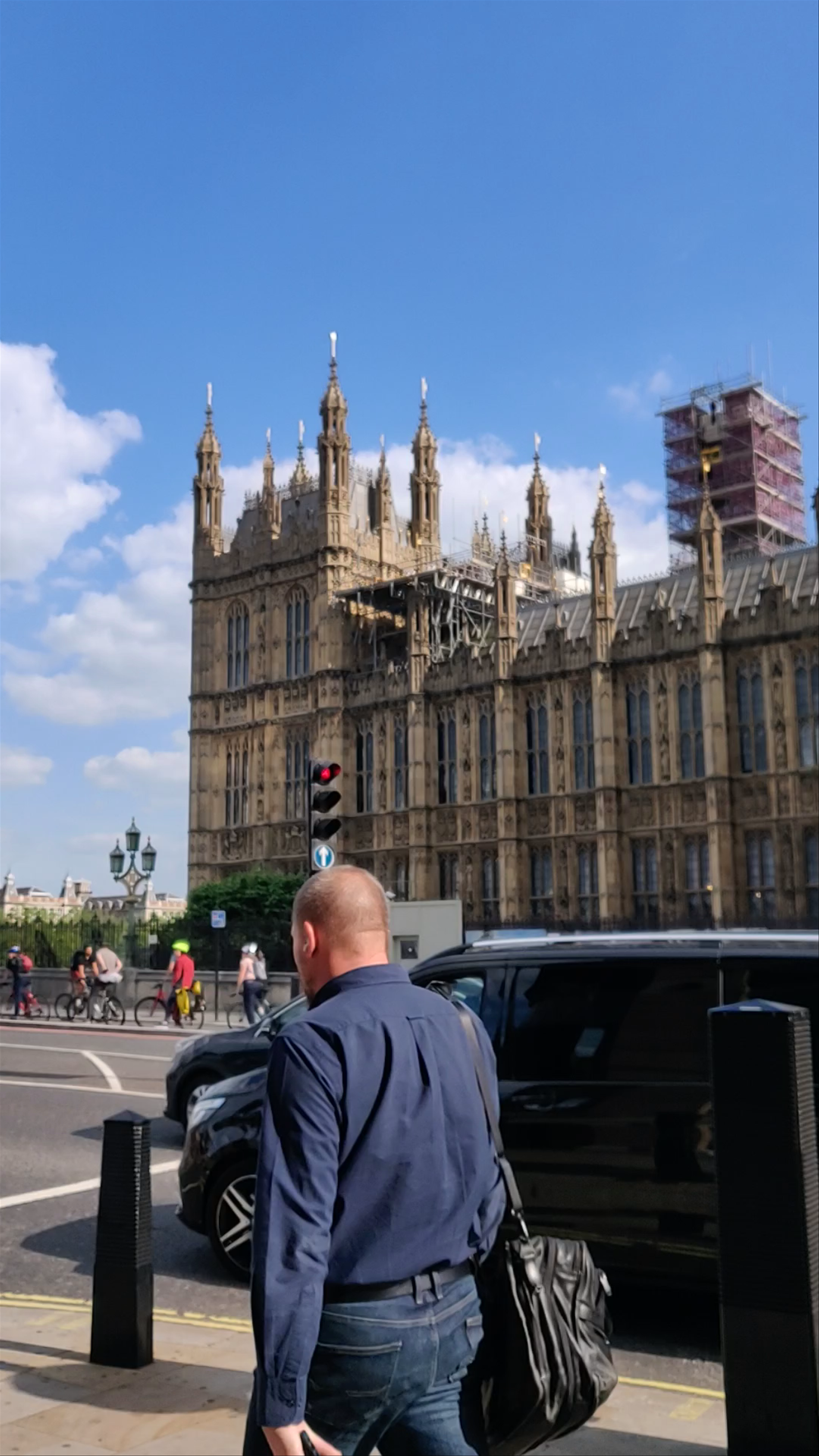 Houses of Parliament & Big Ben Under Renovation on Bridge Street, London