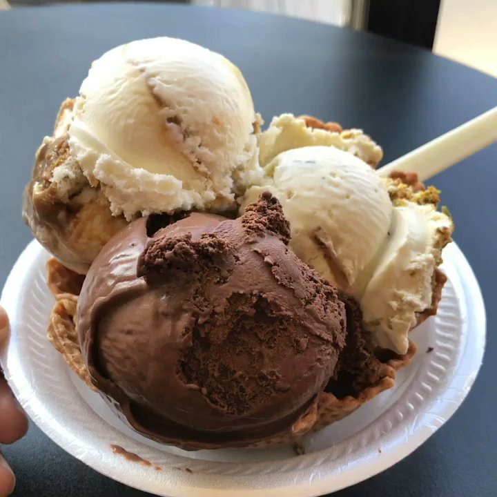 Rose Rock Microcreamery - Large order ($7) with waffle bowl - Ice Cream & Frozen Yogurt Near Me - Tulsa, Oklahoma