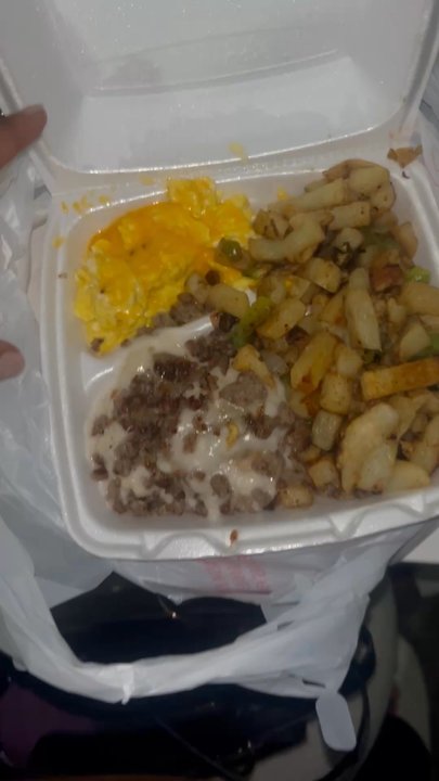 Burger Basket & Grill - Biscuits & gravy. Cheese eggs. Potatoes. - Burgers Near Me - Arlington, Texas