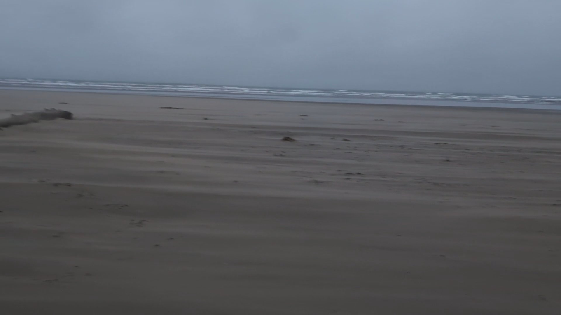 eating sand on the beach in gale force winds