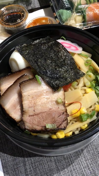 Qing Mu - Tonkotsu Ramen, rainbow roll, and eel roll. Came with miso soup and salad! - Sushi Bars Near Me - Havertown, Pennsylvania