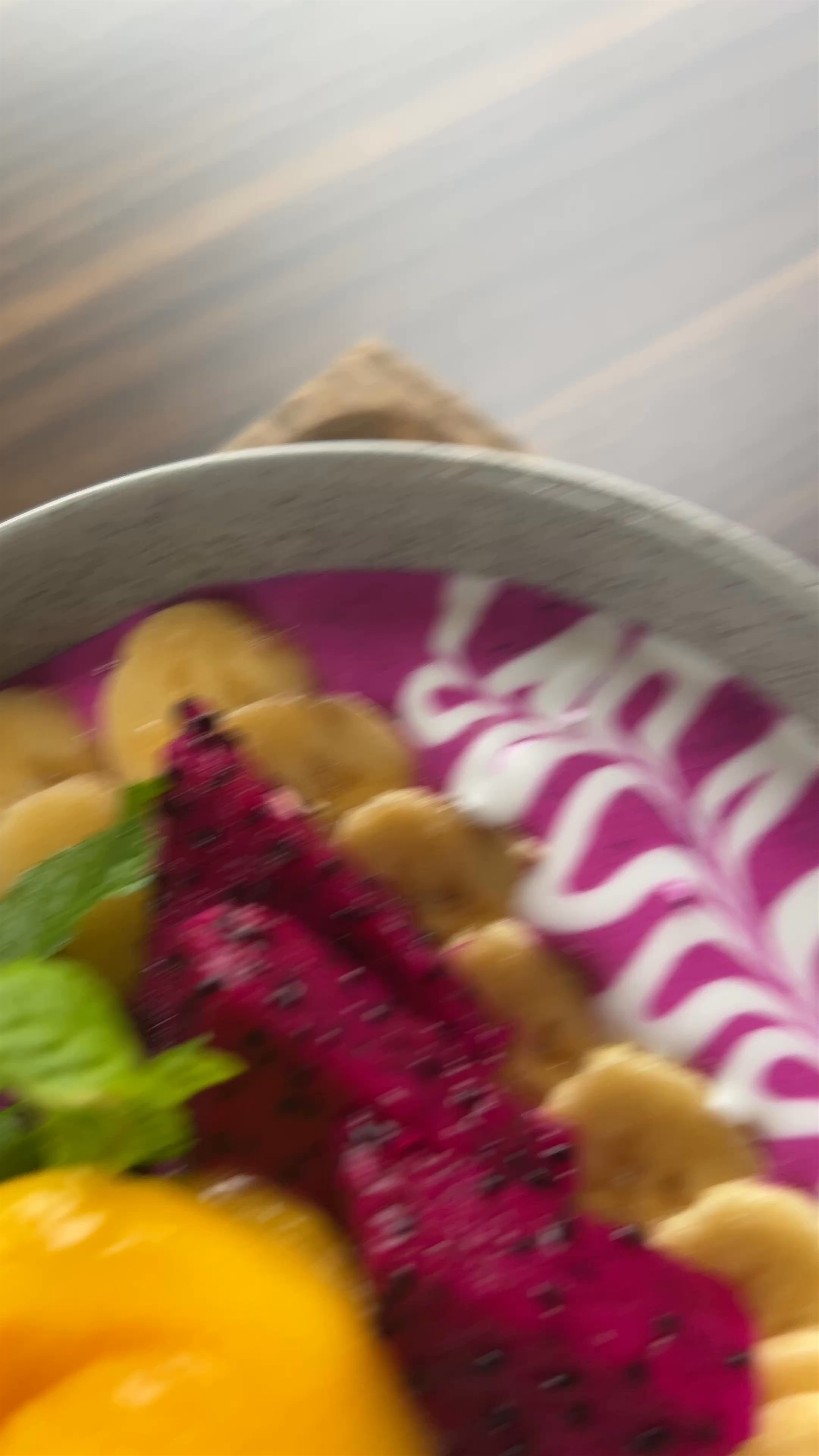 Savoring a Vibrant Smoothie Bowl with Ubud Rice Field Views at Eightea Bali