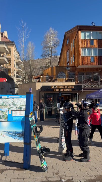 Vail Ski & Snowboard School - View of the school and pic up area at the base of the mountain - Ski Resorts Near Me - Vail, Colorado