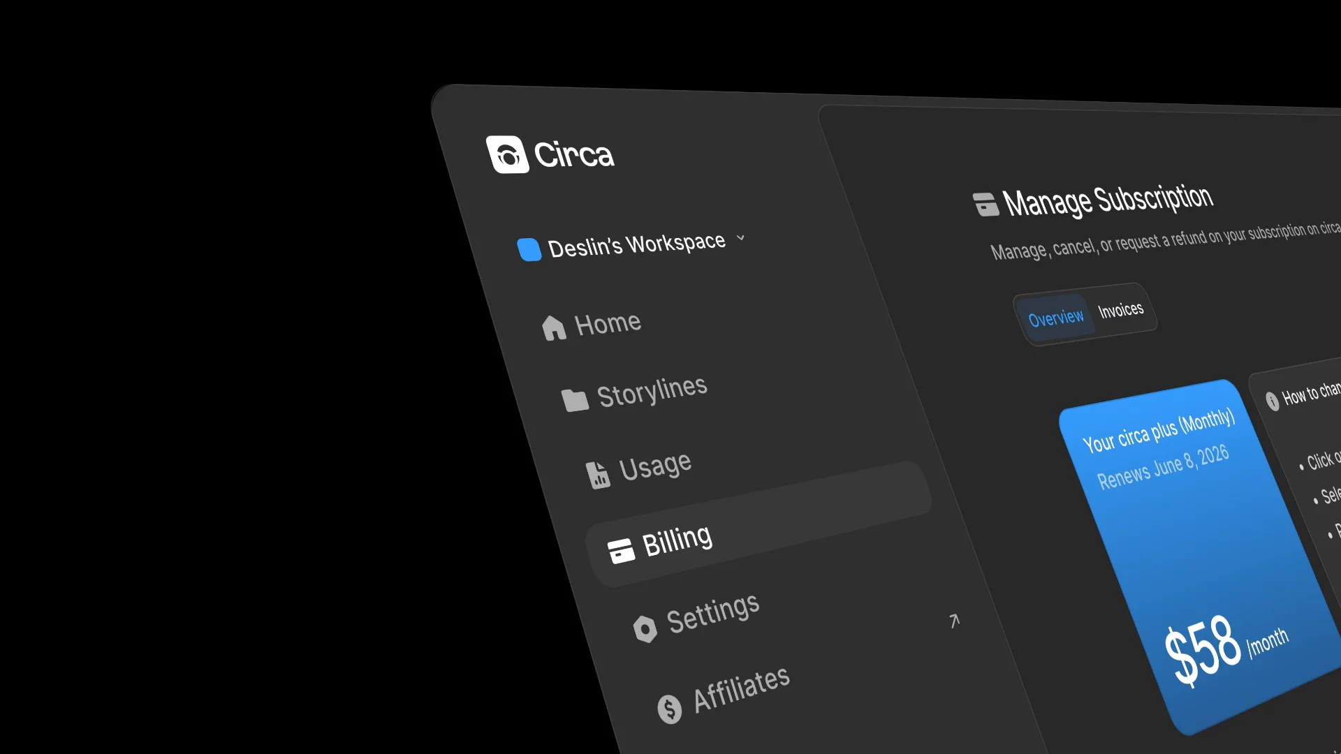 Billing Page· Managing your subscription shouldn't require a support ticket.