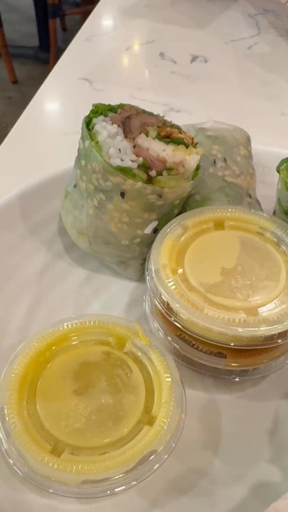Bamboozle Heights - 2 Crispy Duck Rolls and a Shrimp Roll - Salad Near Me - Tampa Bay, Florida