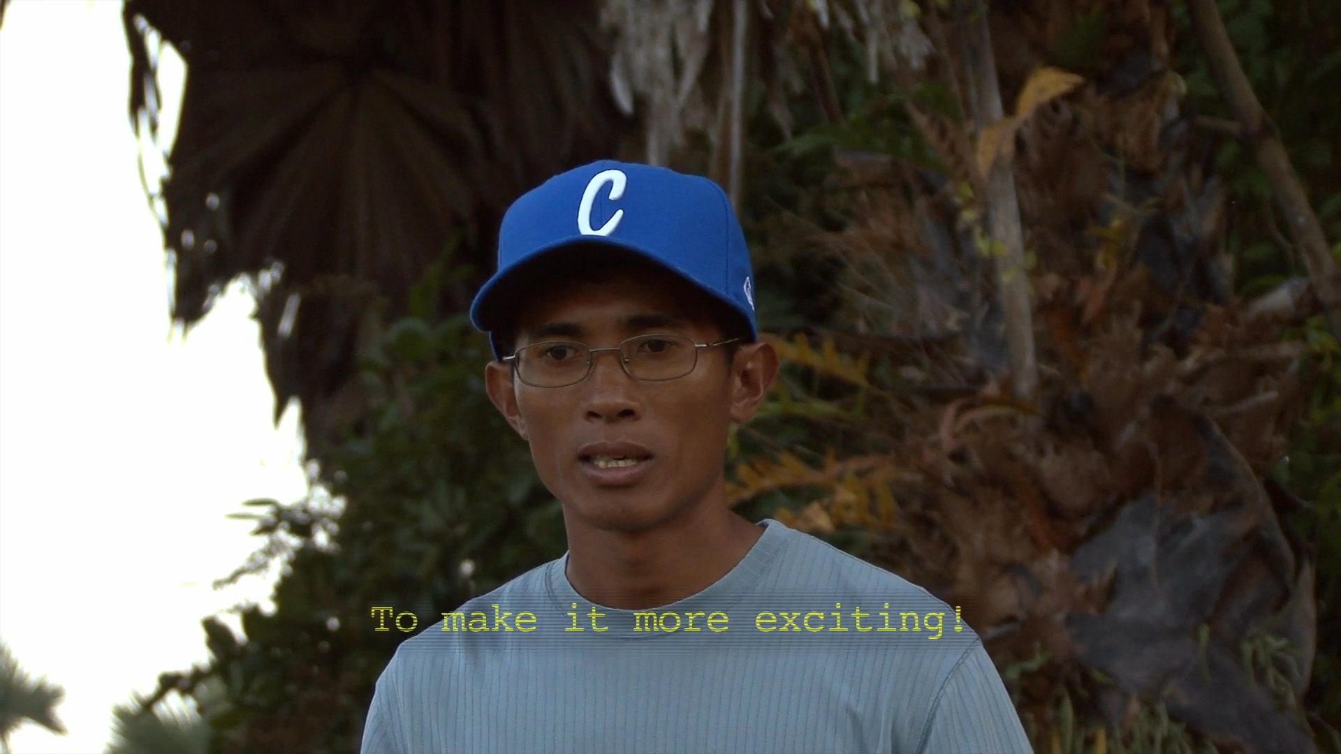A coach discusses baseball team dynamics and the nature of winning and losing with his players. He draws parallels between competitive sports and storytelling to explain the unpredictability of the game.