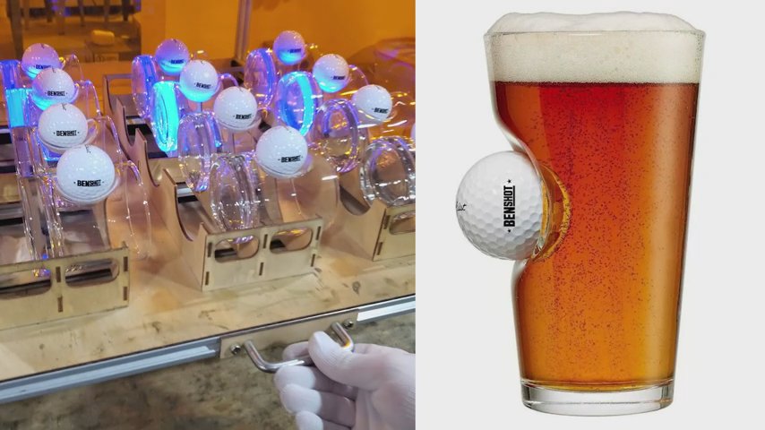 Father's Day Gifts: BenShot Pint Glass with Real Golf Ball - 16oz