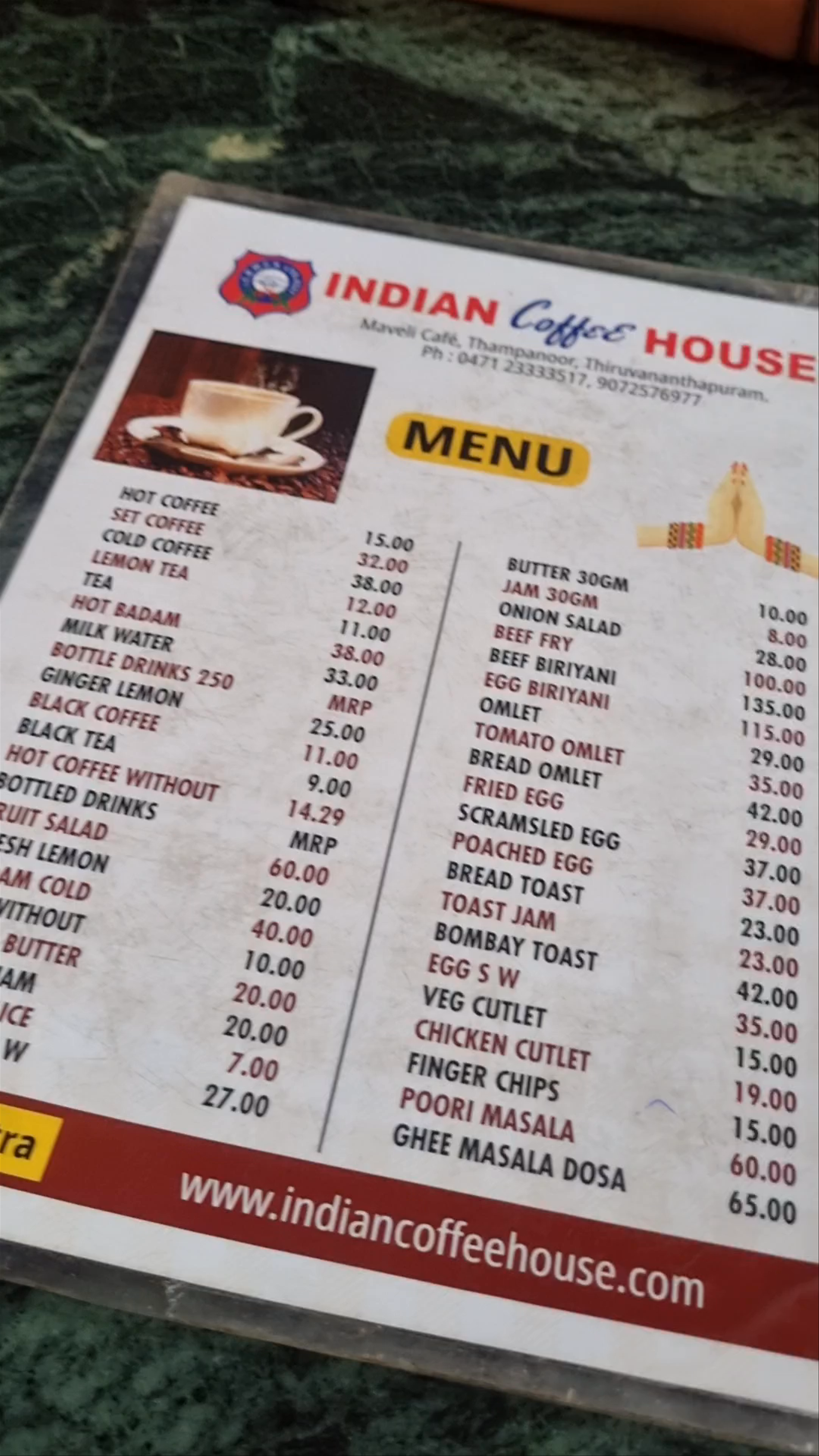 Indian Coffee House Maveli Cafe