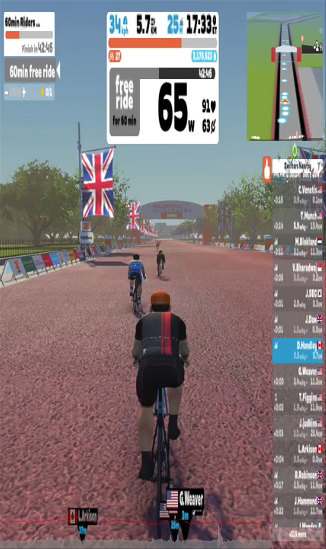 Zwift - 60min Riders Choice on Classique in London