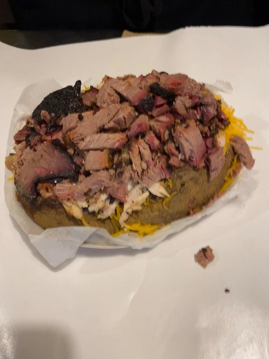 Rudy's "Country Store" and Bar-B-Q - This potato was huge - Barbeque Near Me - Katy, Texas