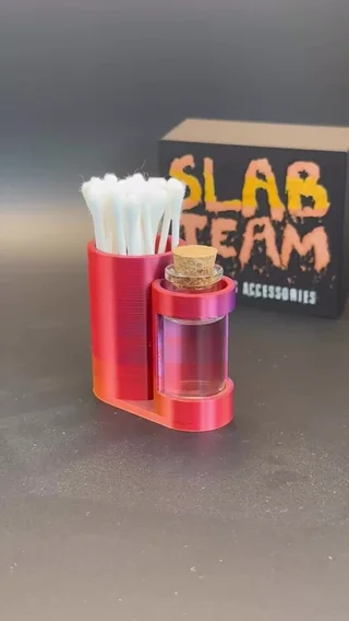 Preview pic of Banger E-rig Cleaning Station–Swab and Isopropyl Alcohol Station– Custom Dabber Holder with Glass Jar & Cork– Stand for Dabbing Accessories