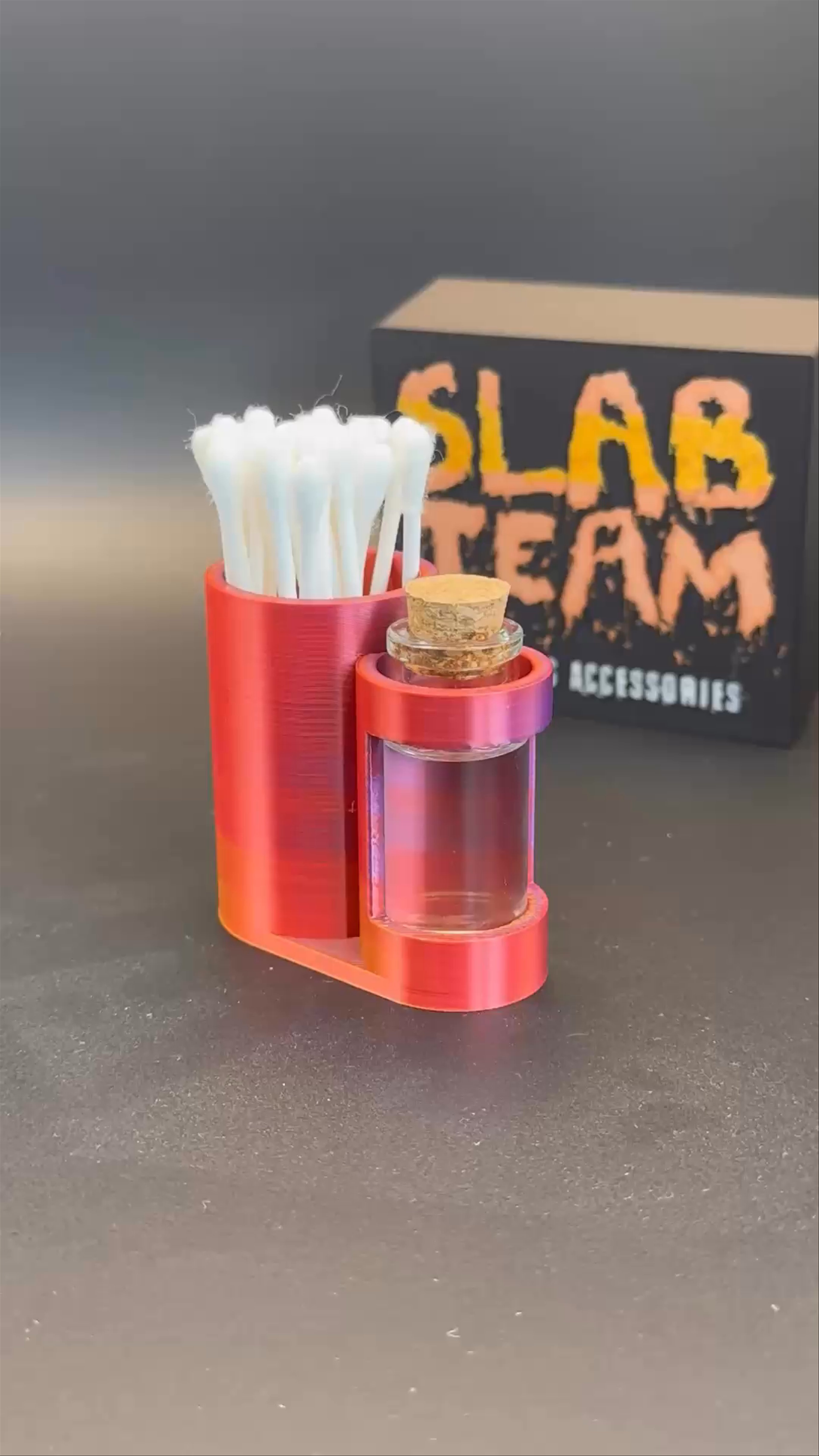 Preview pic of Banger E-rig Cleaning Station–Swab and Isopropyl Alcohol Station– Custom Dabber Holder with Glass Jar & Cork– Stand for Dabbing Accessories