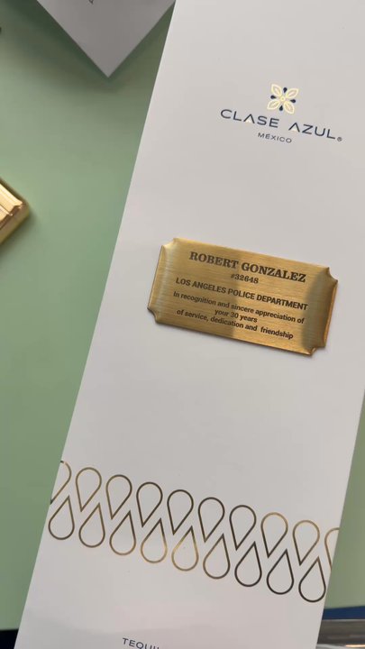 Precise Laser Engraving - Engraved plaque for tequila collectible bottle. - Engraving Near Me - Glendale, California