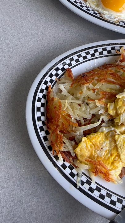 Mamas Kitchen - 2 Egg special. One with ham and one with bacon. Hash browns and toast - Breakfast & Brunch Near Me - Tampa, Florida