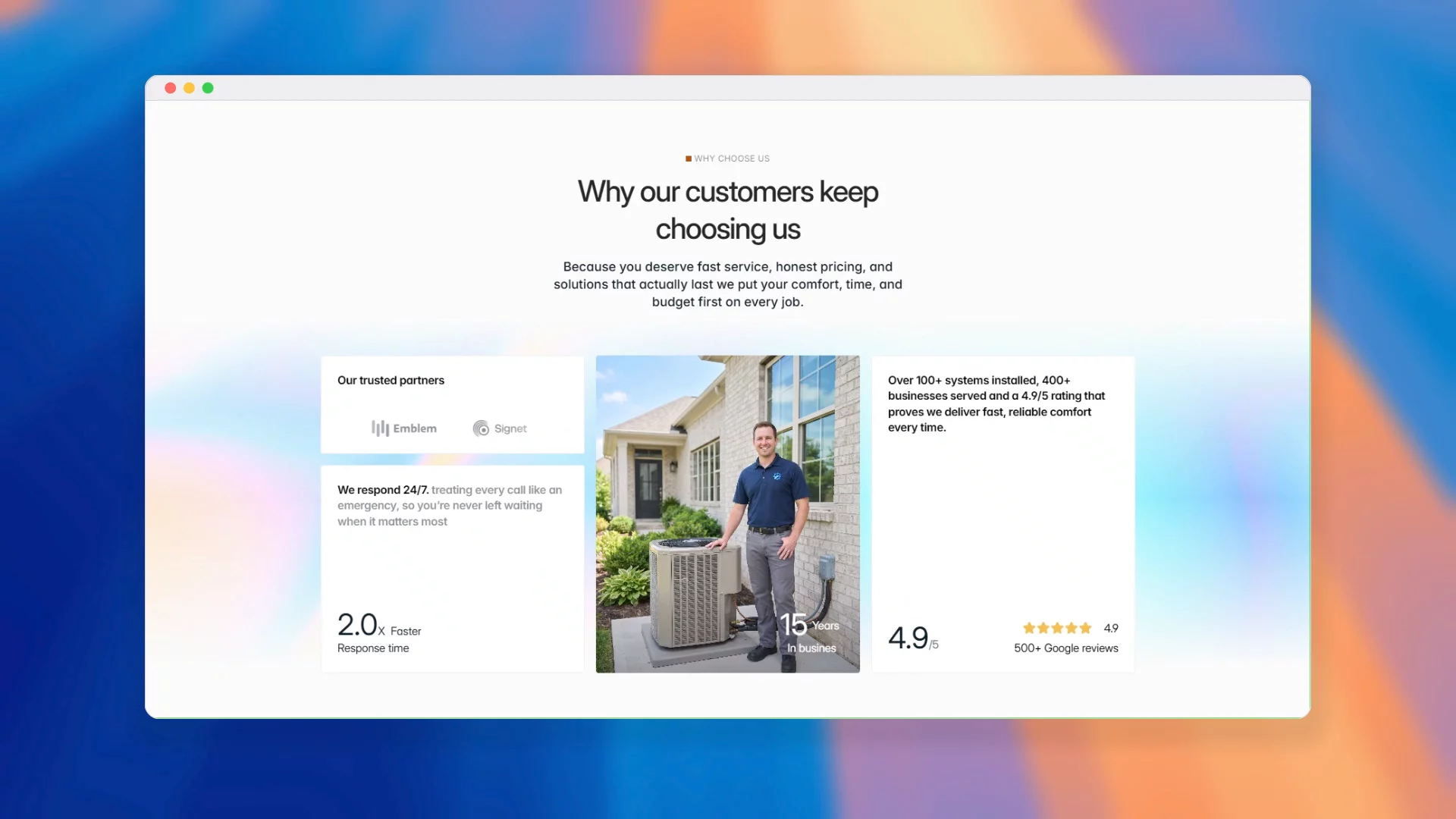 If you're into HVAC, plumbing, electrical, or any home services business website development and you need a quick way to get started developing a high-converting website, It's worth checking this template on the marketplace