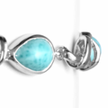 Larimar Sterling Silver Muse Adjustable Link Bracelet Marahlago Jewelry pear Gemstone 
