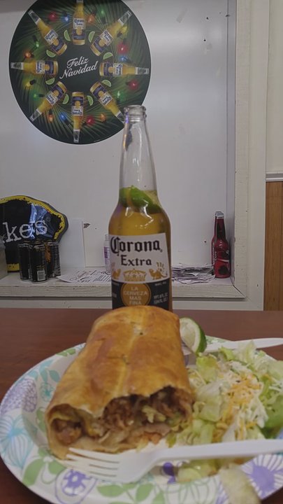 Jorge's Kitchen - Carne Asada Chimichanga and a Corona (with a lime). Soooo good! - Mexican Near Me - Mount Vernon, Washington