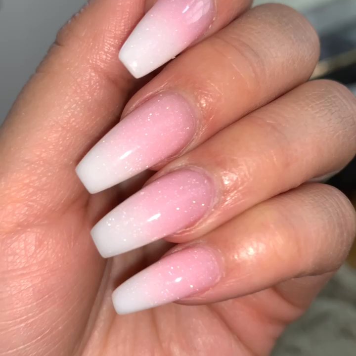 Top Nails - done by CHAU -- the besttttt. pink & white ombré. - Nail Salons Near Me - Germantown, Maryland