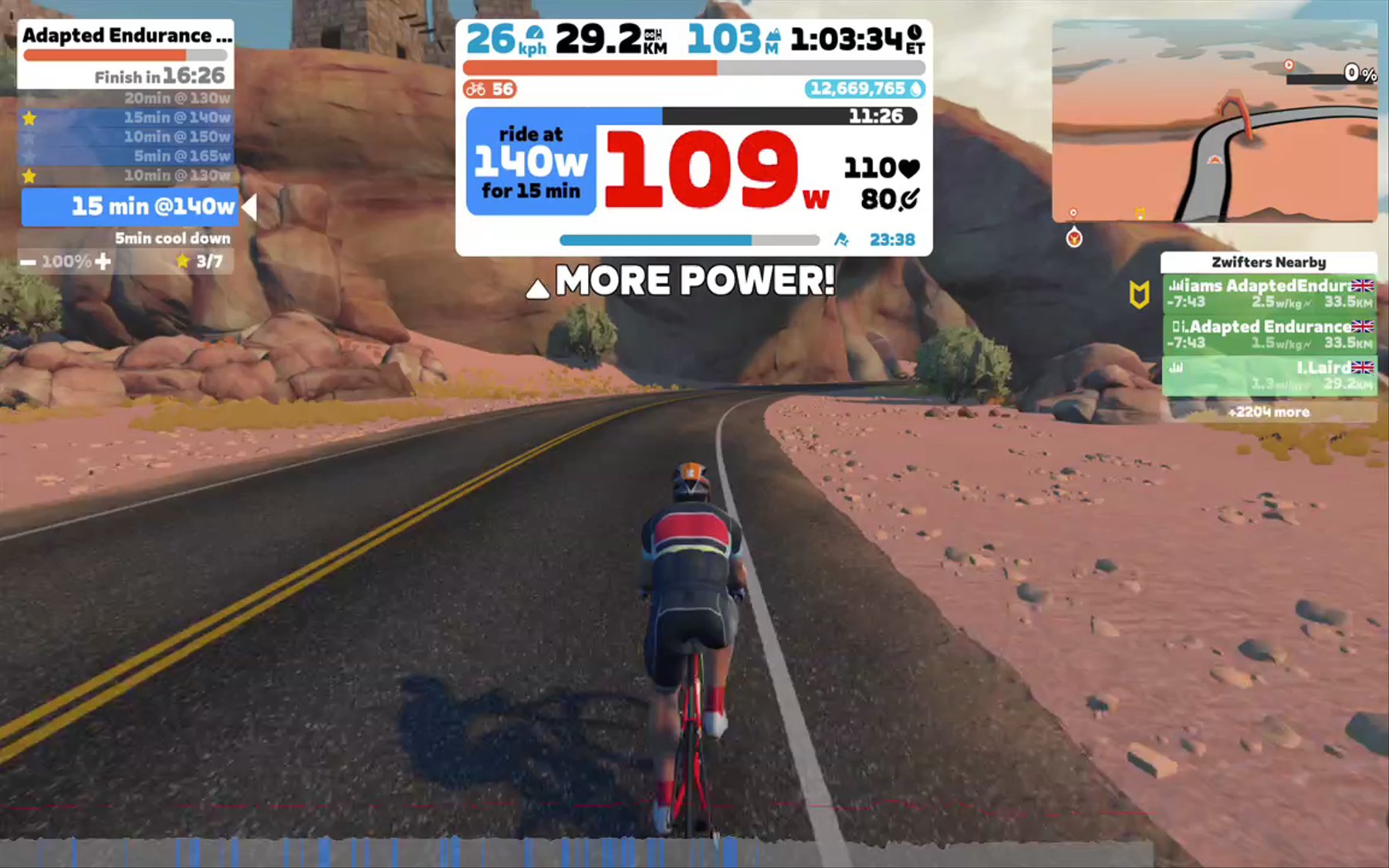 Zwift - Claire 'Willy' Williams AdaptedEndura's Meetup on Big Flat 8 in Watopia