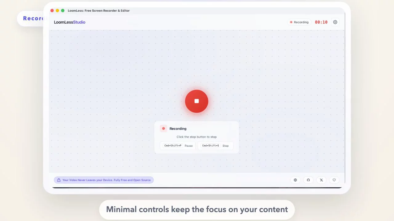 LoomLess | Screen Recorder for Mac & Chrome image 1