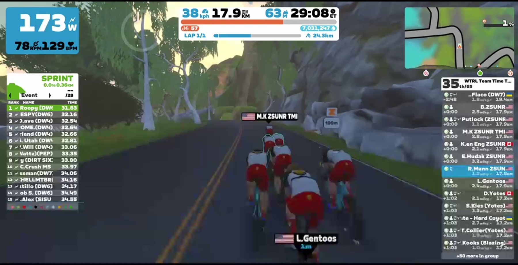 Zwift - TTT: WTRL Team Time Trial - Zone 26 (MOCHA) on Out And Back Again in Watopia
