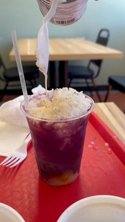 Manila Sunrise - Halo Halo needs a lot of carnation milk - Filipino Near Me - Carson, California