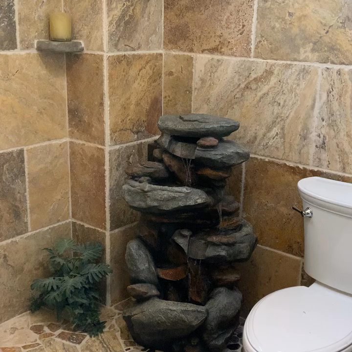 California Flooring - Nature themed master shower - Tiling Near Me