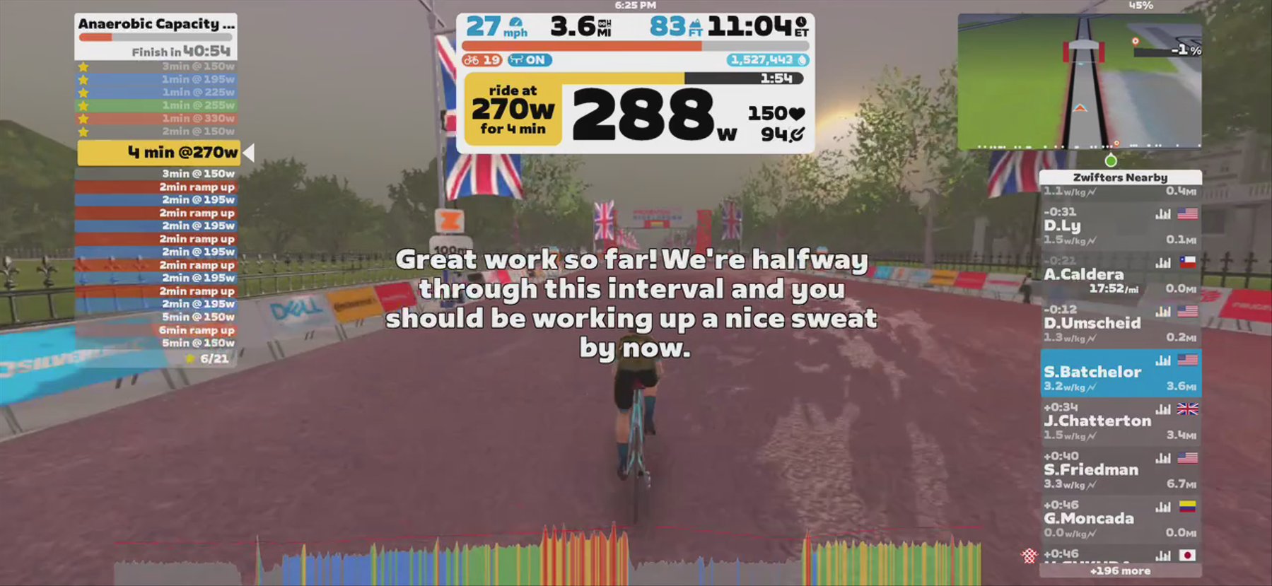 Zwift - Zwift Academy 2019 Semi-Finals Workout #1: Anaerobic Capacity Into VO2 in London