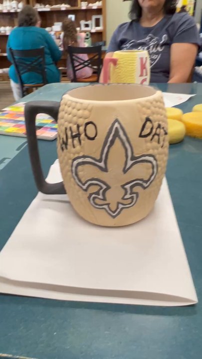 Ceramic Cafe - 05/30/2026 WHO DAT!!! Gotta rep my boys best I can in KC. - Paint-Your-Own Pottery Near Me - Overland Park, Kansas
