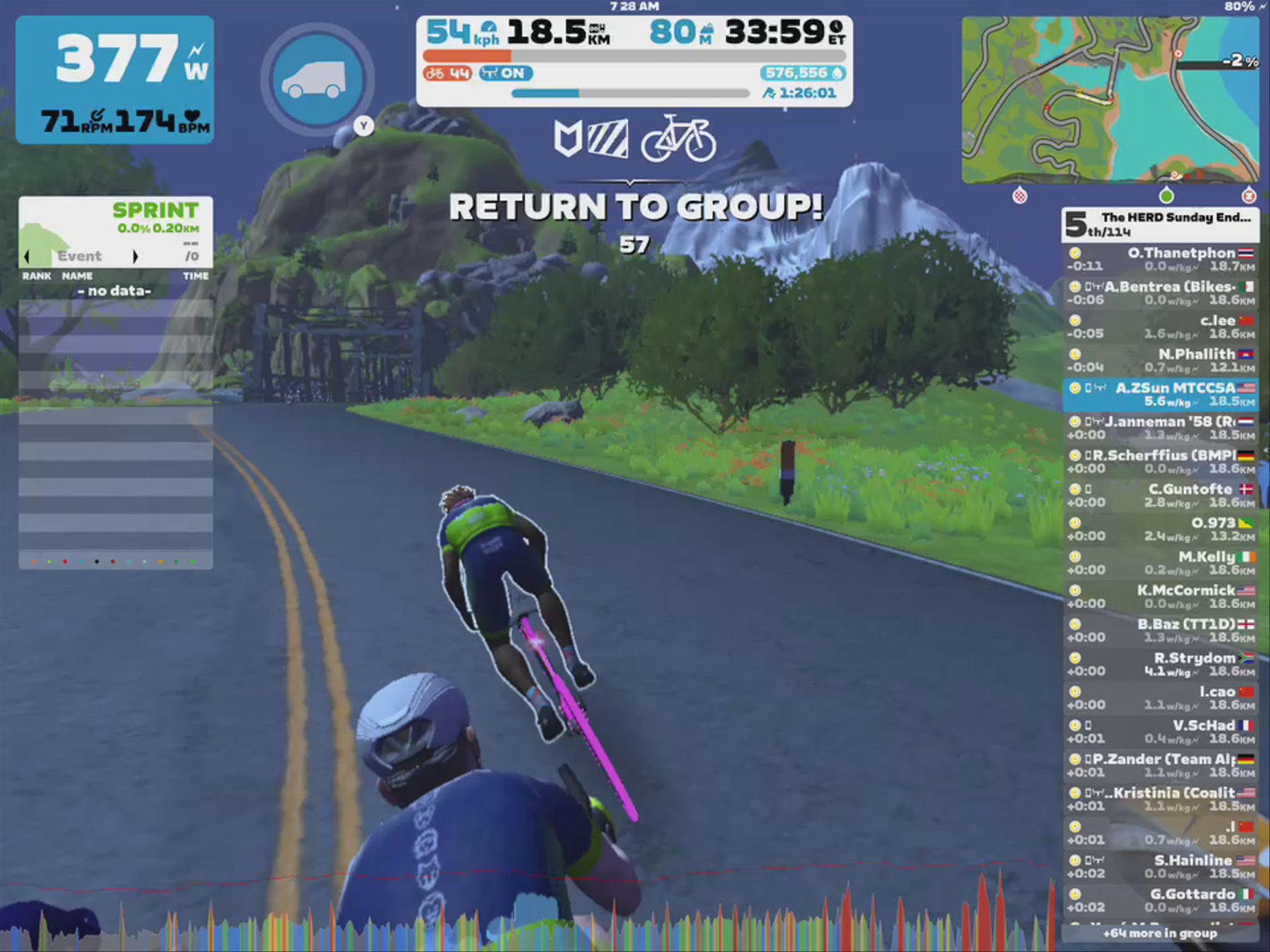 Zwift - Group Ride: The HERD Sunday Endurance (D) on Triple Flat Loops in Watopia