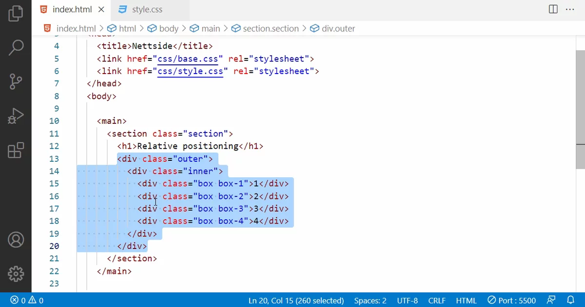Position relative og absolute i CSS | Utdannet.no