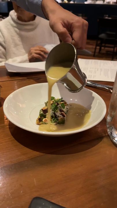 TORC - tomatero farm BROCCOLI ROMANESCO VELOUTÉ, hozelnuts, pecorino ramono tartine 18 - New American Near Me - Napa, California