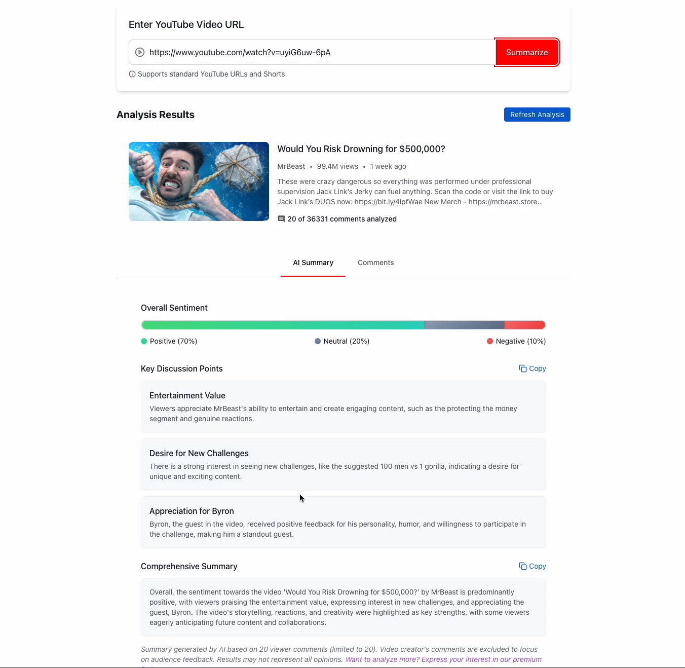 Youtube Comments Analyzer image 1