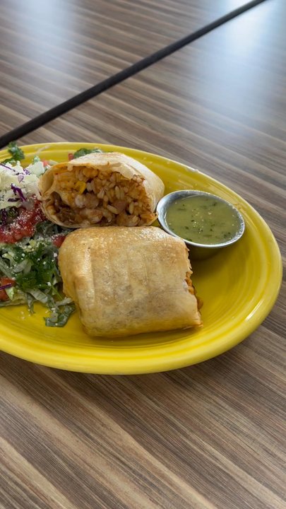 Momcorn - Steak burrito and salad - Mexican Near Me - Gurnee, Illinois