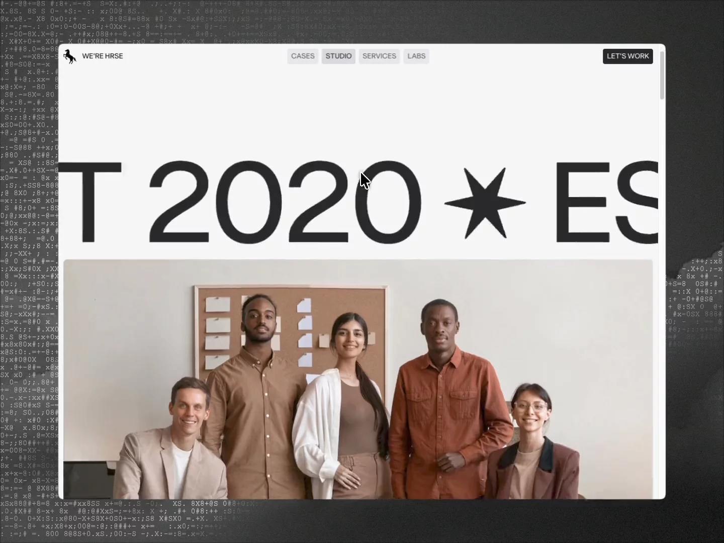 The Studio page in STUDIO HRSE, founding year, team, awards, all built to move. This is the page that sells the agency before the work does. Link in the comments 👇