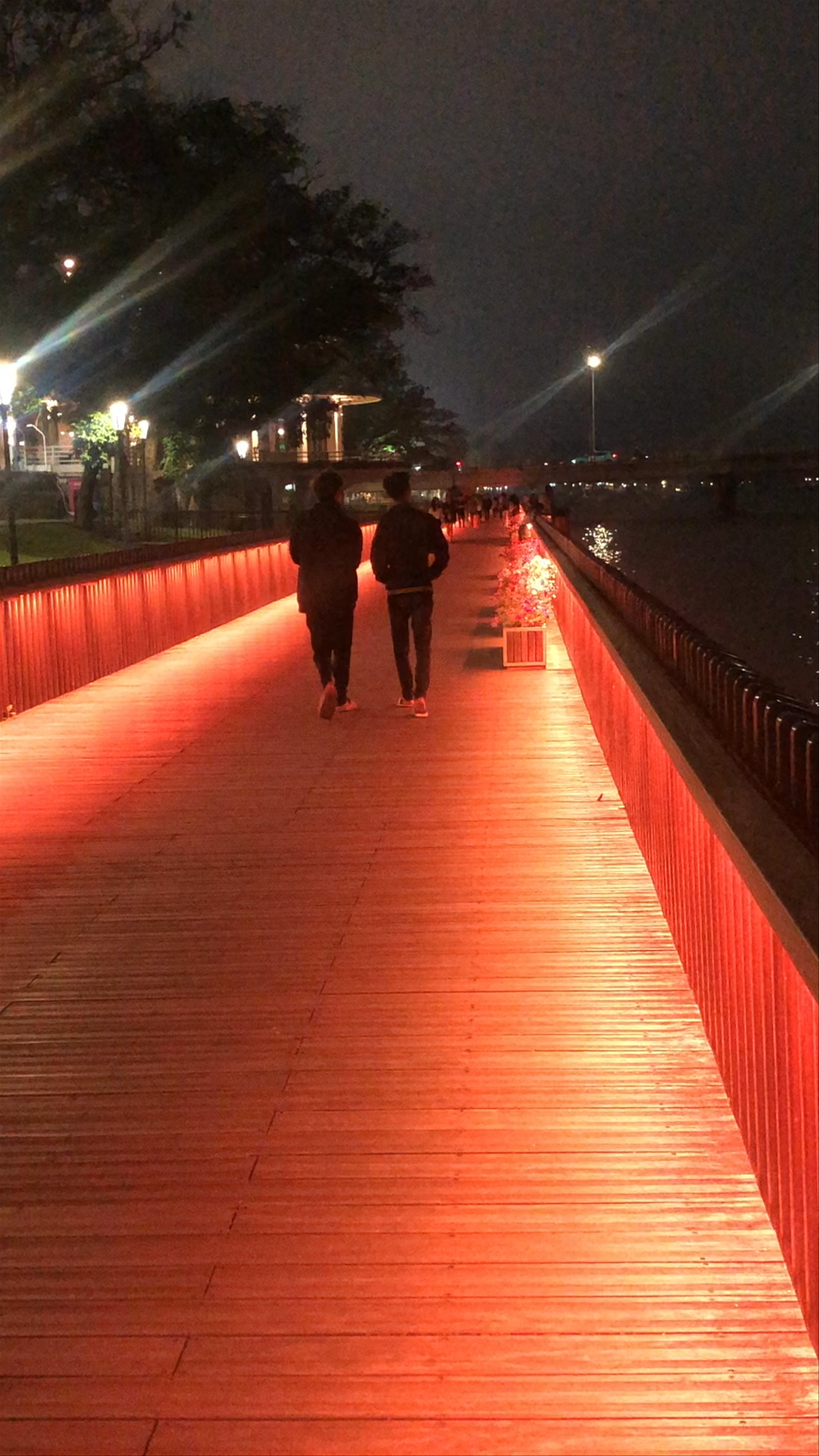 Evening Stroll Along Tứ Tượng Park Boardwalk in Huế