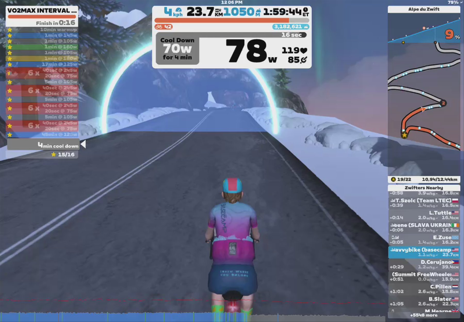 Zwift - VO2MAX INTERVAL | 40/20 MICRO on Tour of Fire and Ice in Watopia