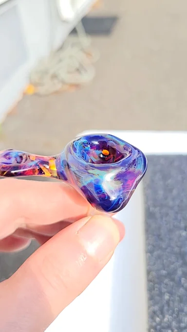 Preview pic of Bubble hash slide #21 10mm amber purplicious