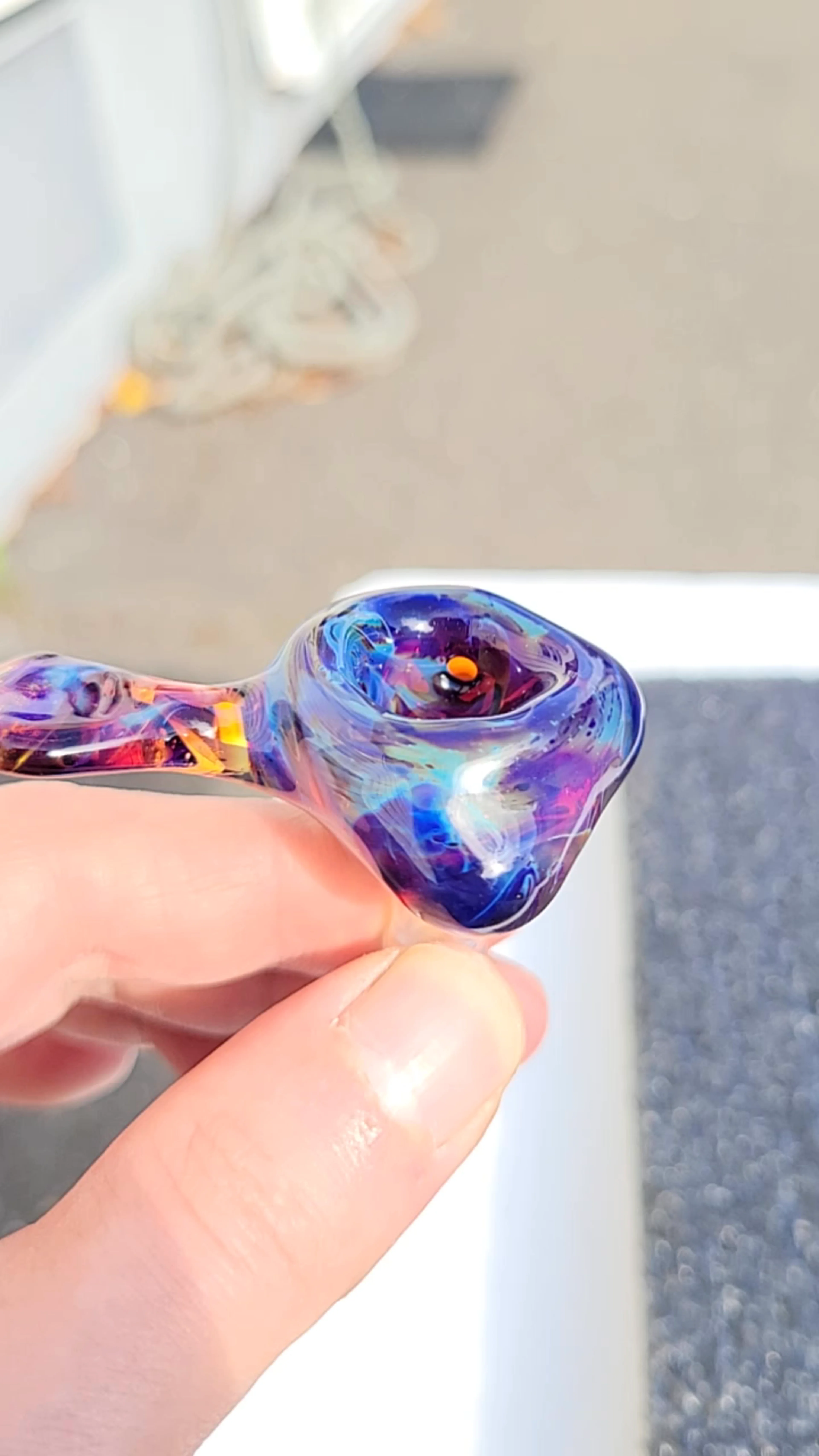Preview pic of Bubble hash slide #21 10mm amber purplicious