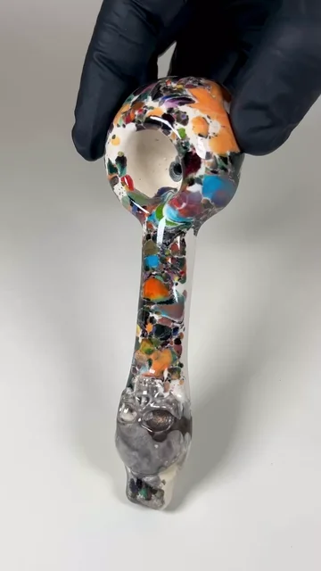Preview pic of Skull Pipe - 5.5 inch - Ceramic - Multicolored - FREE SHIPPING!