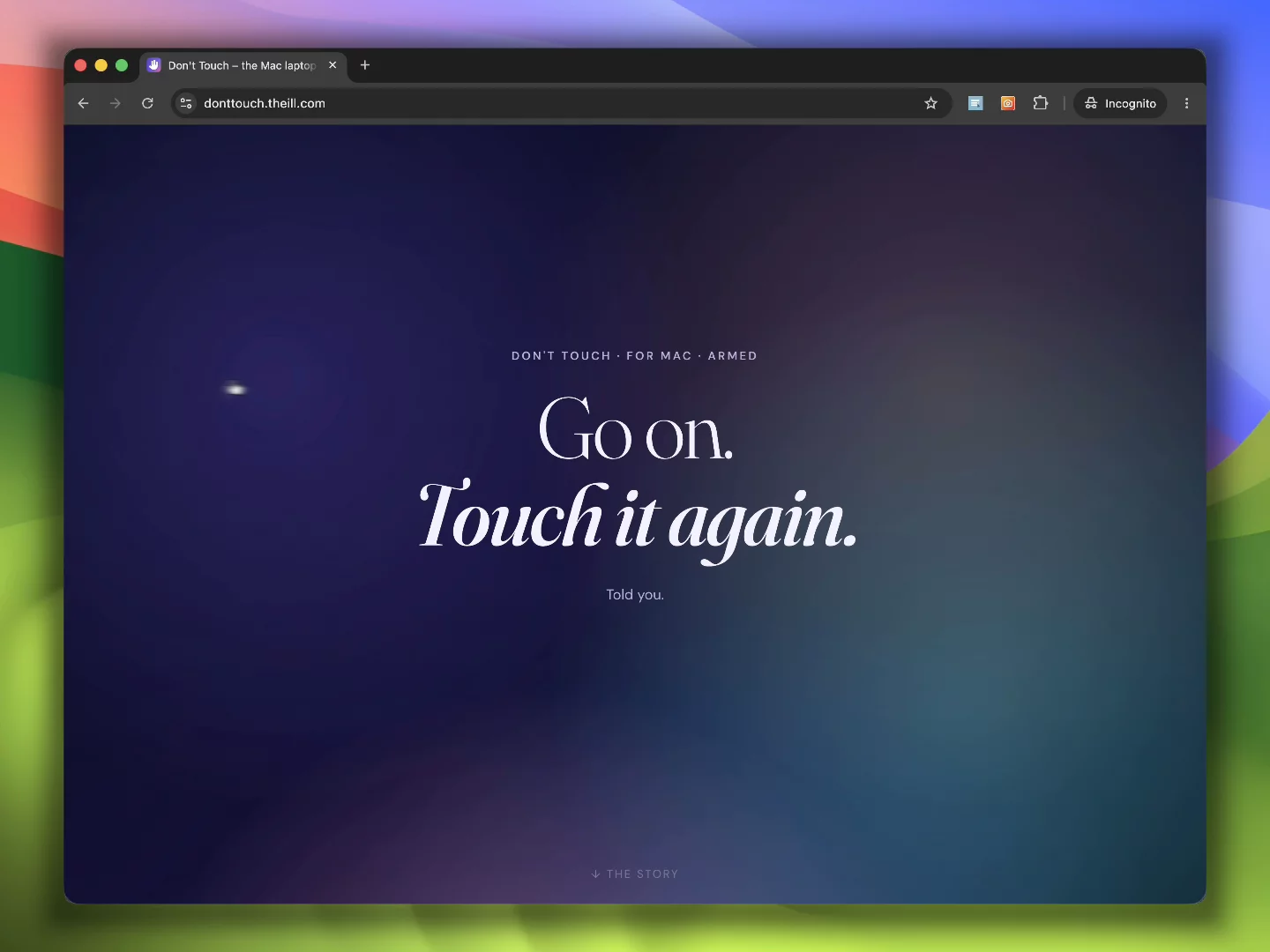 Don't Touch – screaming Mac laptop alarm image 1