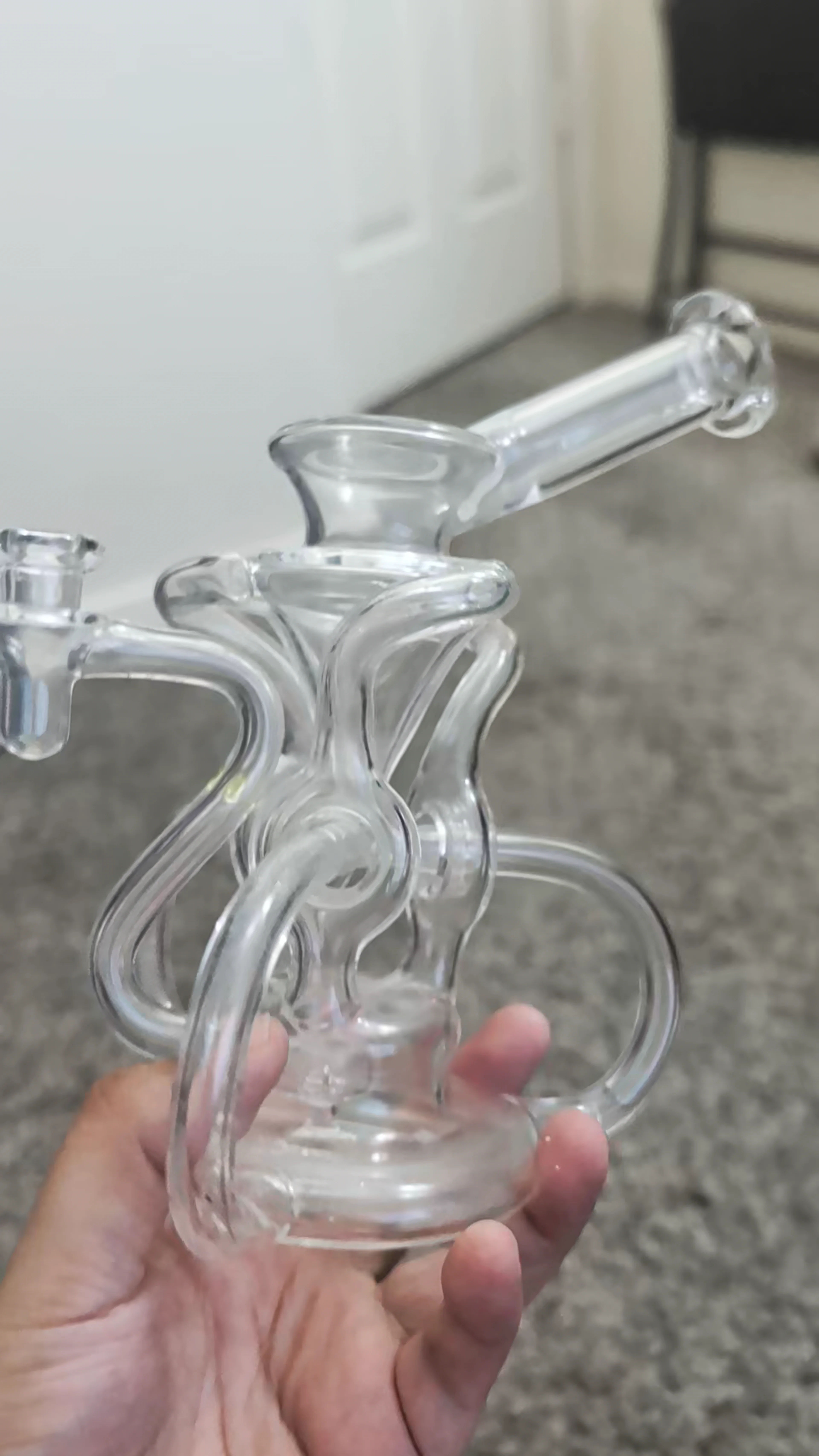 Preview pic of OTW glass 10mm triple doughnut triple drain recycler