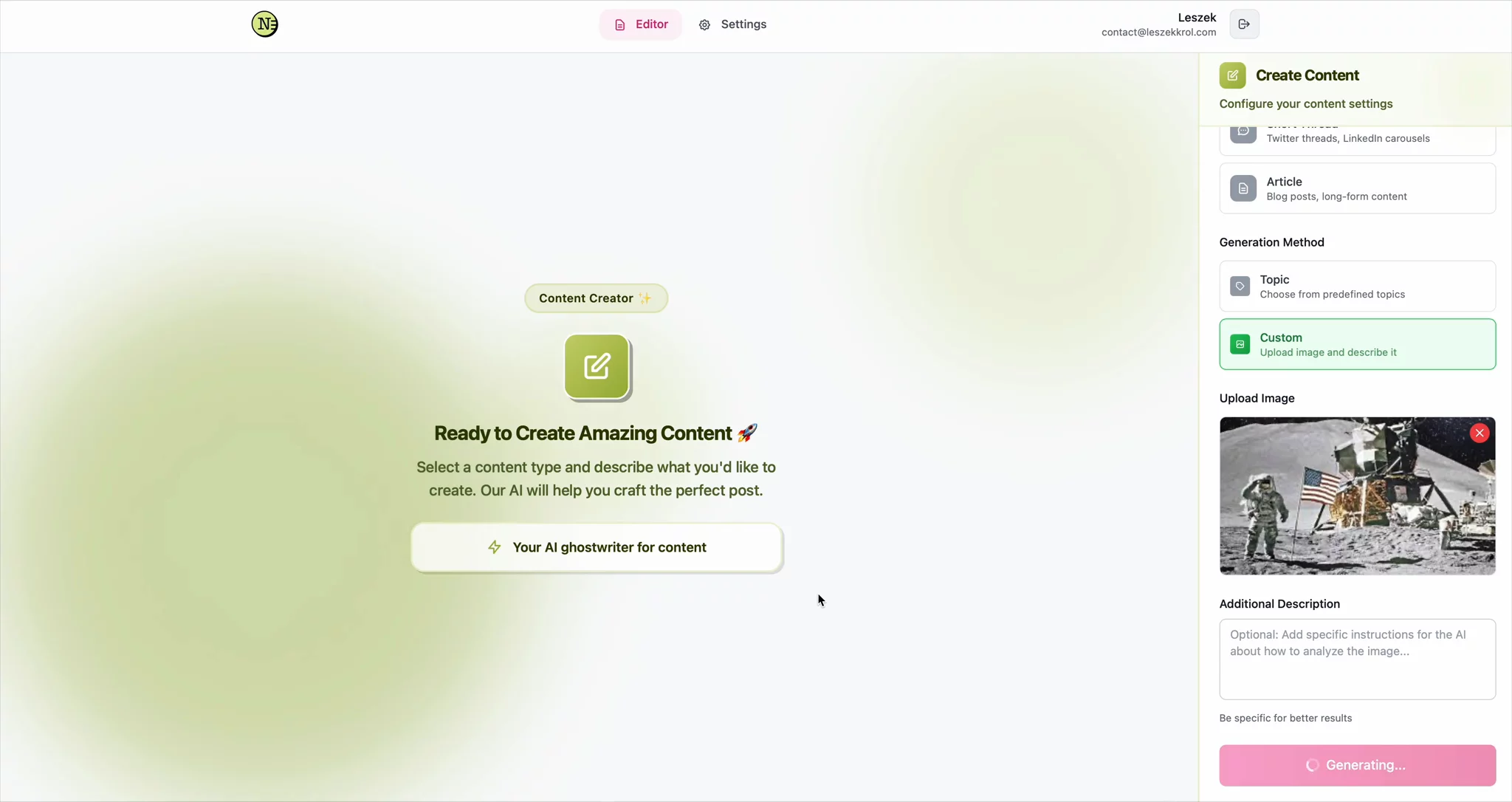 Nexpost AI Ghostwriter for Social Media image 1