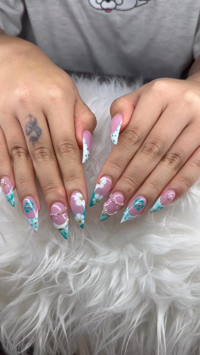 Victory Nails & Spa - Blue nails art - Nail Salons Near Me - Fullerton, California
