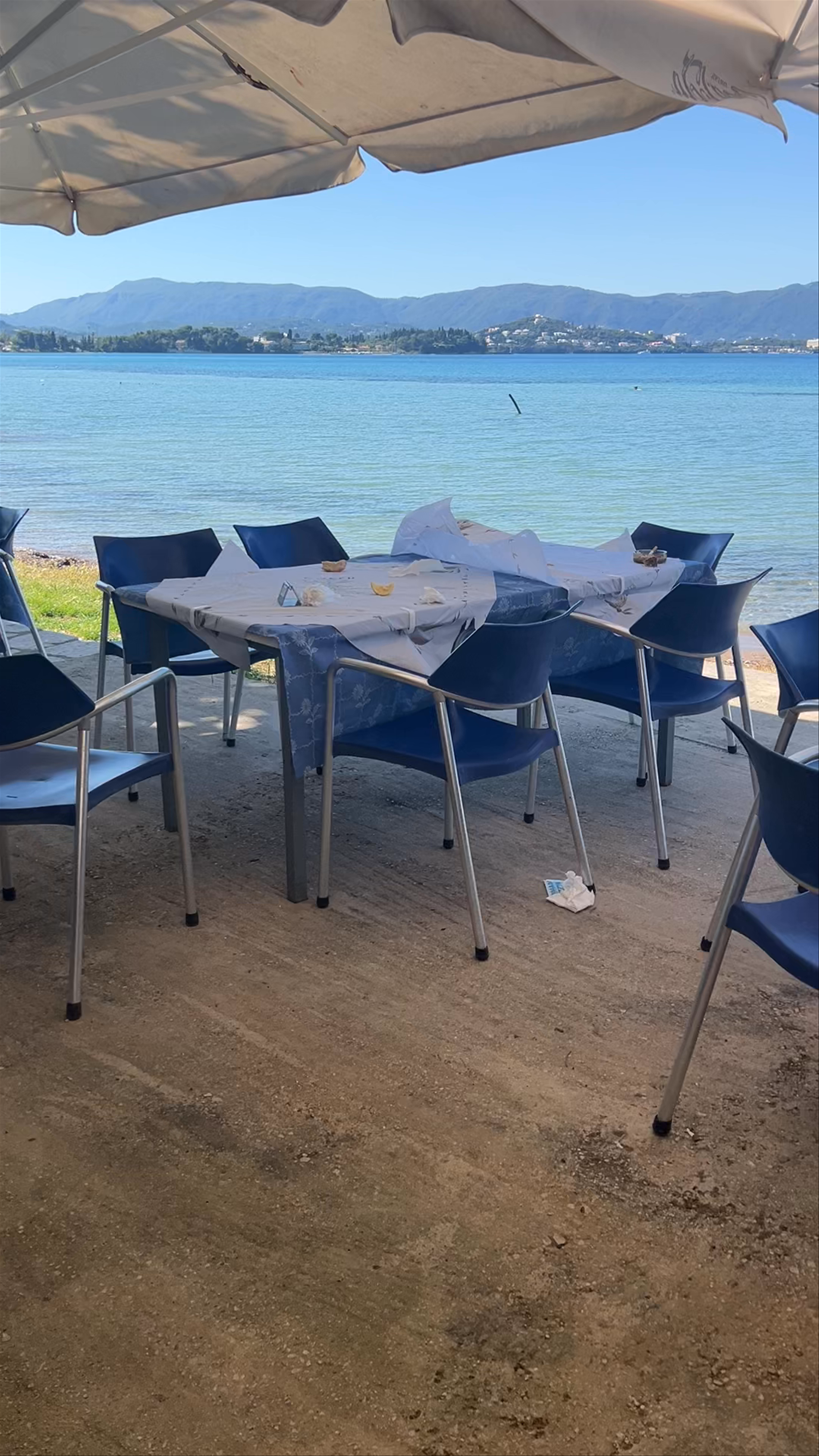 Seaside Dining at Taverna Alykes, Corfu, Greece