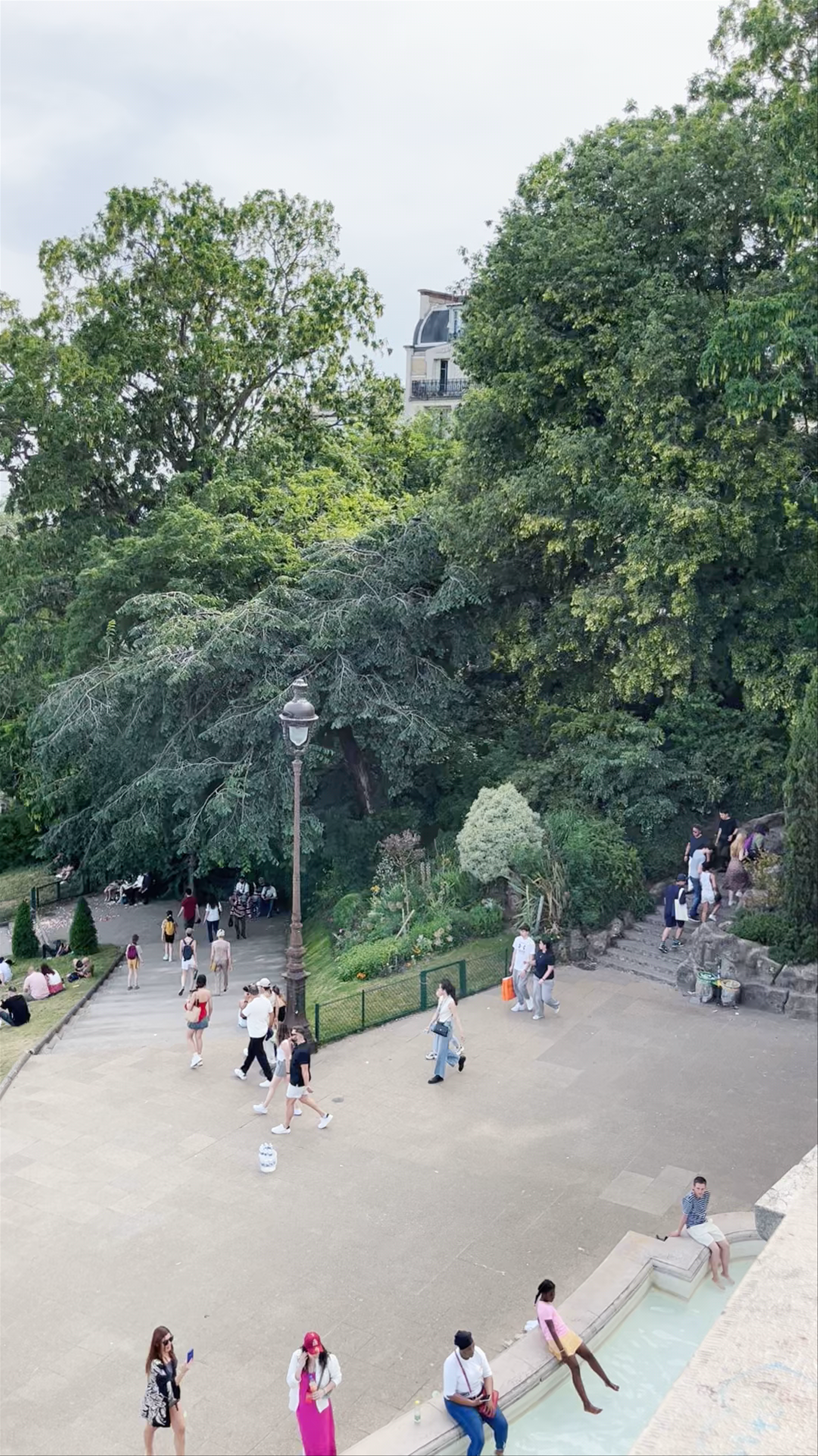 Evening Stroll at Buttes-Chaumont Park, Paris
