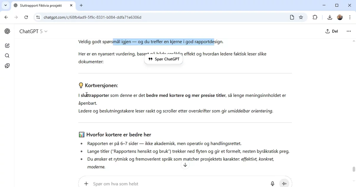 Slik skriver du førsteutkast av en rapport med KI | Utdannet.no